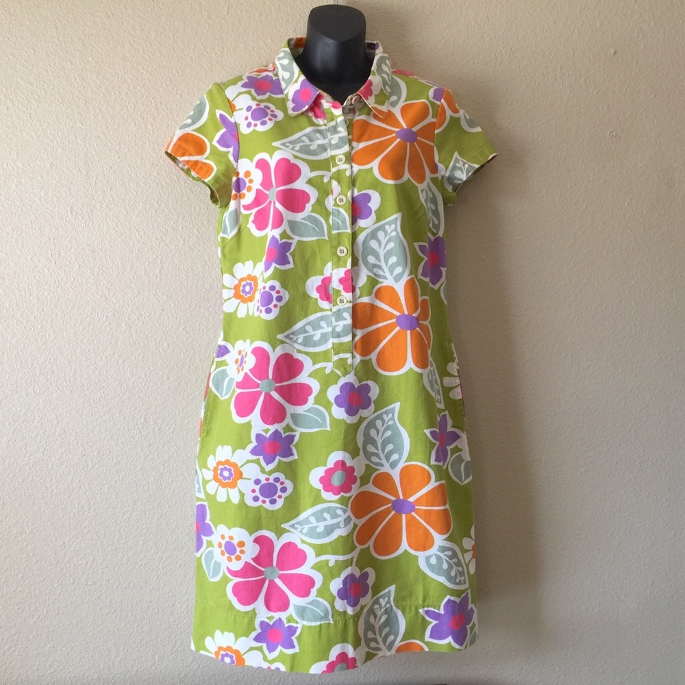Boden Bright Floral Dress Size US8L UK12L Long